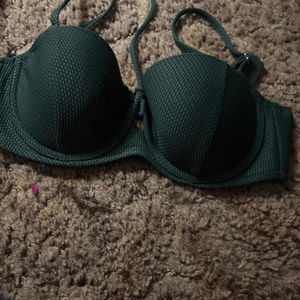 34B cup dark green bathing suit top